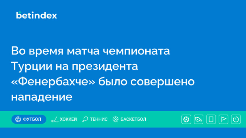 Во время матча чемпионата Турции на президента «Фенербахче» было совершено нападение