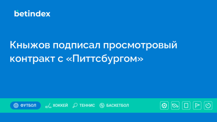 Кныжов подписал просмотровый контракт с «Питтсбургом»